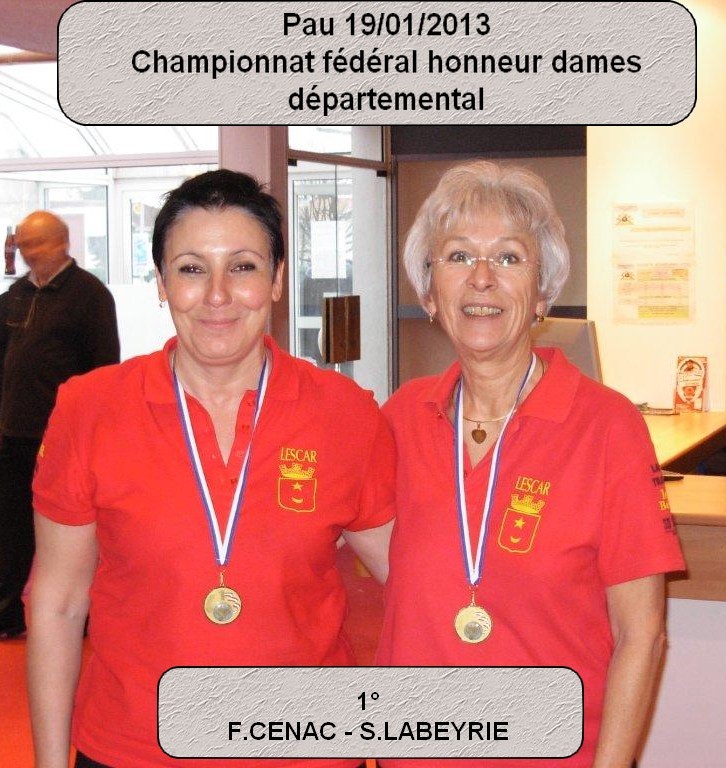 Championnat fédéral honneur doublette dames 2013