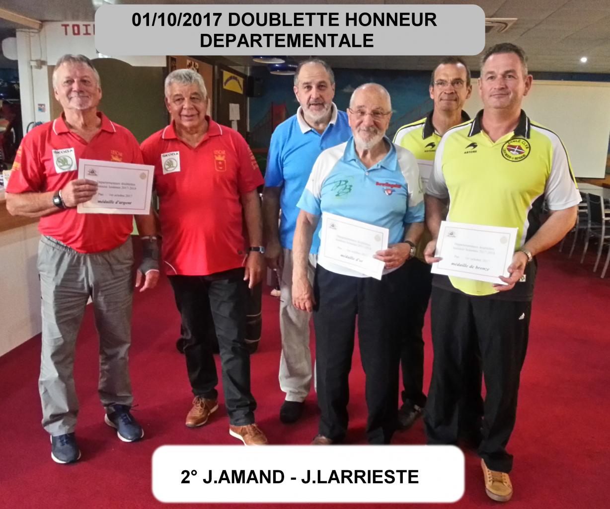 doublette honneur departementale saison 2017/2018